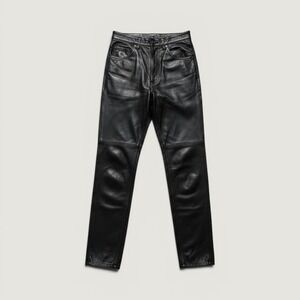 Amati Black VTG Genuine Leather Pants High Waist Straight Leg Argentina‎ Size 3